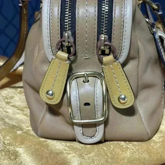 Coach Leather Bonnie Satchel Shoulder Bag  Camel Red Satin Interior 13382 - Picture 4 of 16